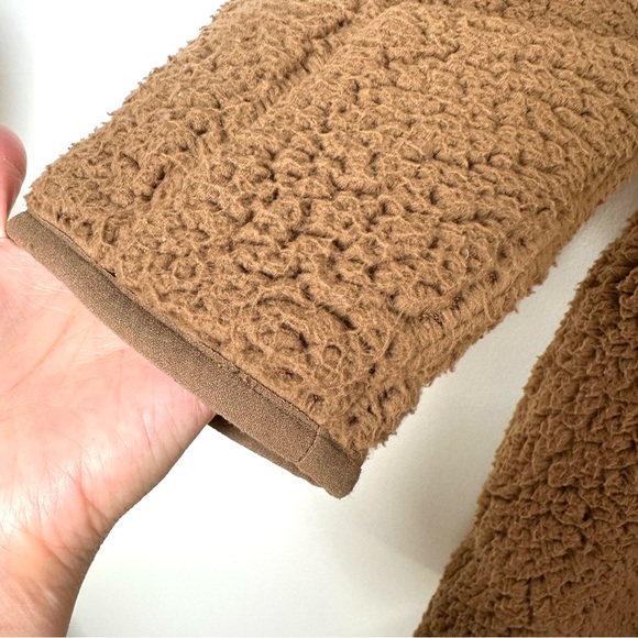 Frank and Oak Reversible Chocolate Brown Sherpa Teddy Long Line Jacket - Picture 11 of 15